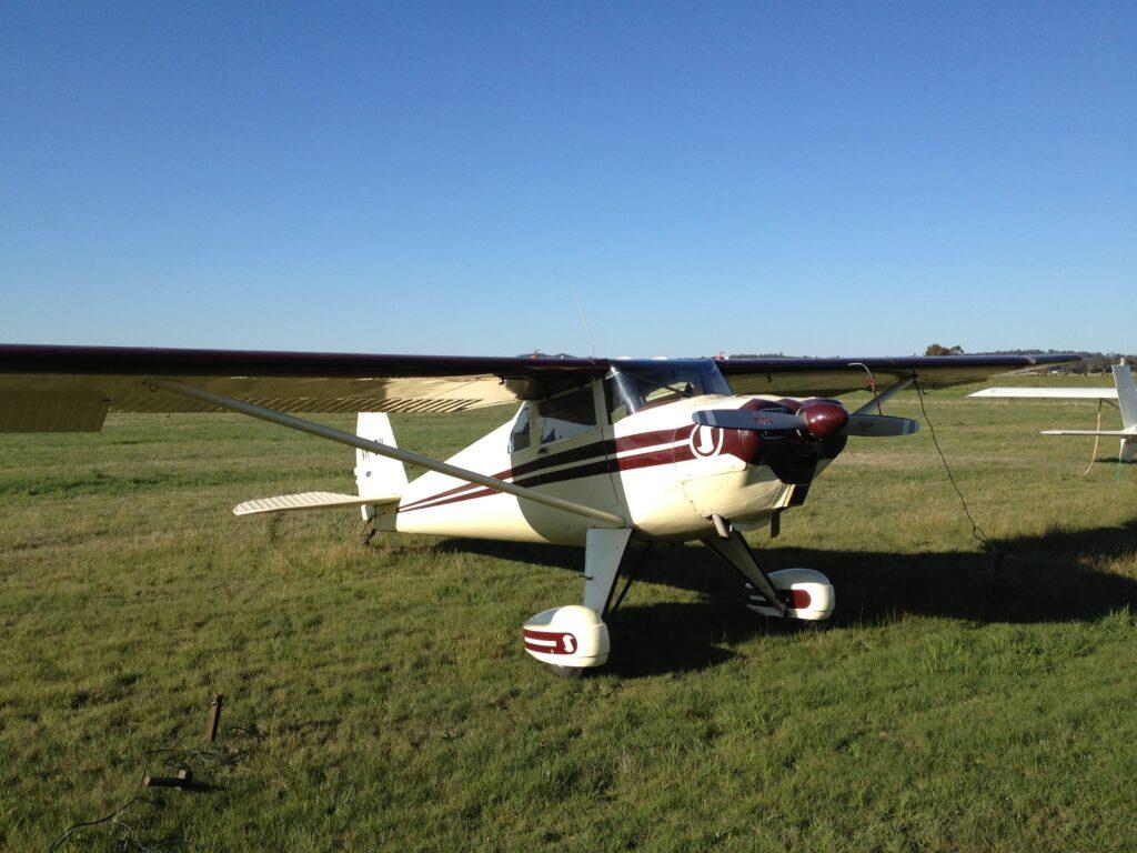 1946 Luscombe S8E 1 1. Parked on green grass